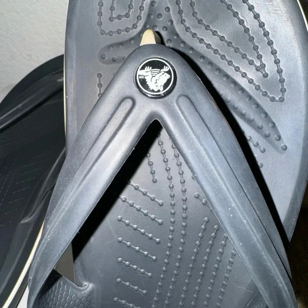 Crocs Unisex Crocband Flip Flop Sandal Black Size W12 M10 - Picture 12 of 13
